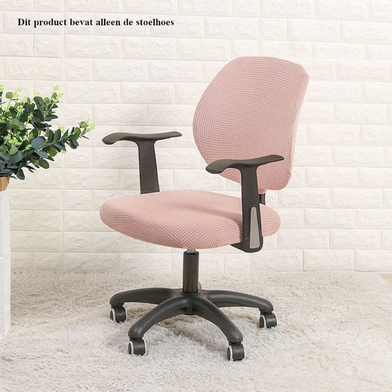 Ralfos Bureaustoelhoes Roze - bureaustoel hoes - Chair cover- Pastel roze - Hoes - Universeel - Voor rugleuning en zitting - Waterafstotende stoelhoes - Stretch - Kantoor en thuisgebruik - Wasmachine bestendig - Cadeau tip
