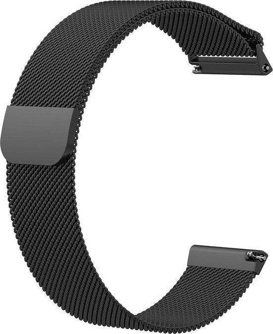 Shop4 - Geschikt voor Fitbit Versa 2 Bandje - Small Metaal Zwart - Shop4