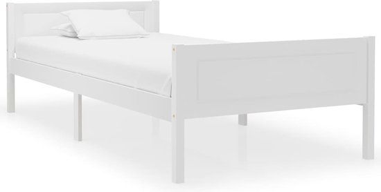 The Living Store Houten bedframe - 206 x 96 x 63 cm - Stevig massief grenenhout en multiplex - Matras niet inbegrepen