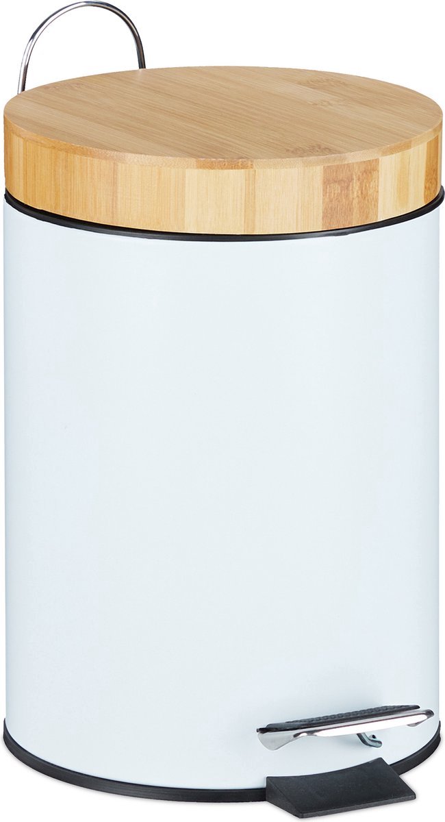 pedaalemmer 3 liter - badkamer prullenbak - soft-close - wit kleur - Voor badkamer en toilet - prullenbak