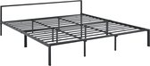 Stalen Bed Gracie - Bedframe - Met bedbodem - 180x200 cm - Mat Zwart - Modern Design