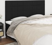 The Living Store Hoofdbord Bedaccessoires - 180x118/128 cm - Zwarte stoffen bekleding