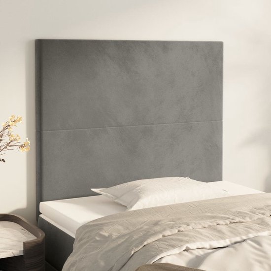 The Living Store Hoofdeind - Hoofdbord bed - verstelbare hoogte - comfortabele ondersteuning - lichtgrijs - 100x5x118/128cm
