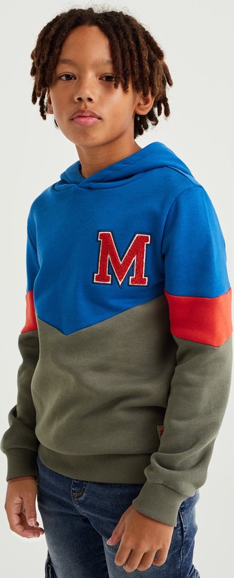 WE Fashion Jongens hoodie met colourblock