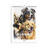 Fabrikten Verjaardagskalender - Honden - kleurrijk - A4