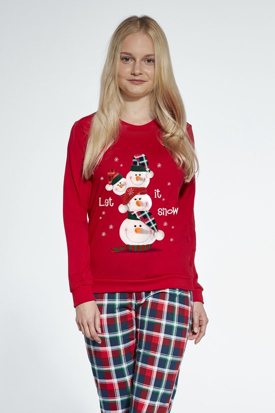 Cornette Pyjama Familial en Coton Filles | Pantalon long à manches longues | Pyjamas assortis pour la famille d'hiver de Noël | Snowman 2 954/172 592/172 158/164
