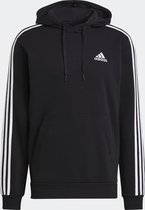 adidas Sportswear Essentials Fleece 3-Stripes Hoodie - Heren - Zwart- 3XL