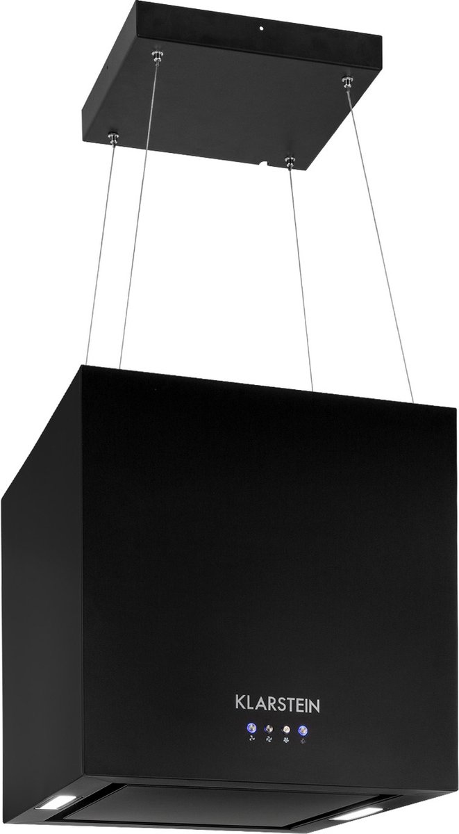 Klarstein Kroonluchter Eilandafzuigkap - Vrijhangende Kroonluchter - Kookeilandafzuigkap Met Filter - Plafondbevestiging - 45 cm - Zwart