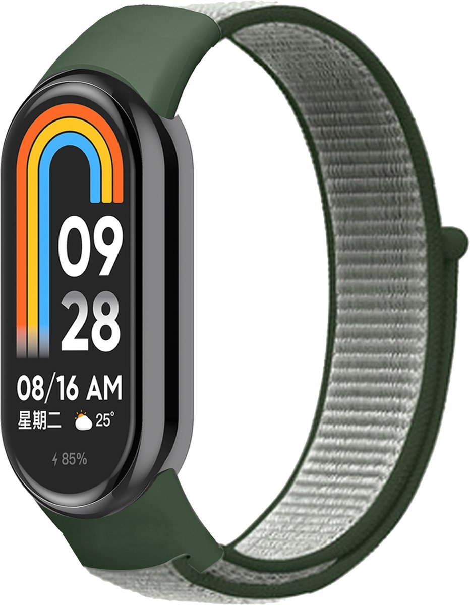 By Qubix - Sport loop nylon bandje - Groen - Geschikt voor Xiaomi Smart Band 8 / 9 / 10