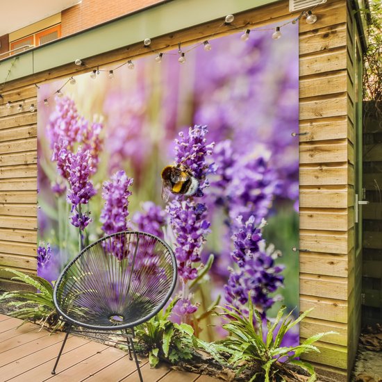 Décoration de jardin lavande - Fleurs - Nature - 200x200 cm - Jardin - Décoration clôture - Affiche jardin - Toile clôture - Affiche extérieur - Décoration jardin - Décoration balcon - Peinture jardin