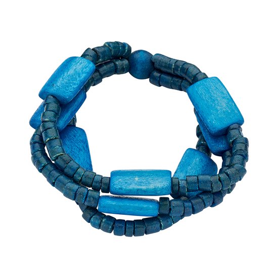 Les Cordes - UNIQUE (AB) - Armband - Blauw - Hout - Juwelen - Sieraden - Dames