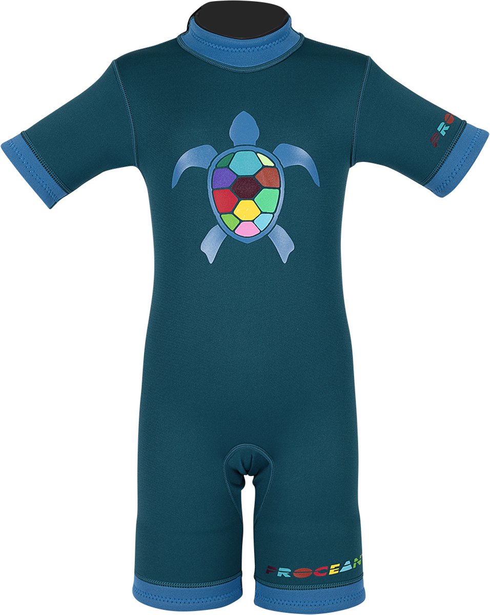 Kids shorty schildpad | blauw | 7-9 jaar / 3XS