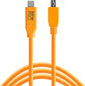 Tether Tools CUC2515-ORG USB-kabel 4,6 m 2.0 USB C Micro-USB B Oranje