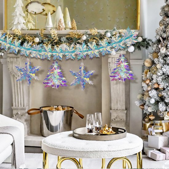 Décoration de Noël Guirlande de Noël Guirlande de Décorations de Noël de Noël Décoration de Noël Décoration de Noël Guirlandes et drapeaux d'arbre Paillettes - 5 pièces