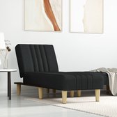 The Living Store Verstelbare Chaise Longue - Zwart - 55 x 140 x 70 cm - Multifunctioneel