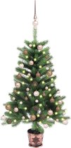 The Living Store Kunstkerstboom met Mand - 90 cm - Levensechte Naalden - PE takken - 150 LEDs - USB-aansluiting