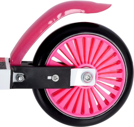 XQ Max Opvouwbare Kinder Step - Voetrem - Roze/Wit - Aluminium - Lichtgewicht