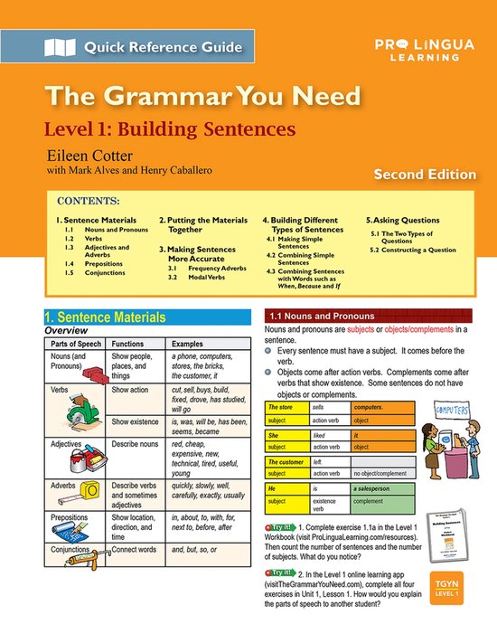 The Grammar You Need- Building Sentences - cover