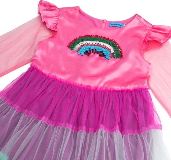 Robe princesse fille - The Better Merk - Vêtements d'habillage fille - Robe à paillettes - Anniversaire fille - Robe de soirée fille - taille 104/110 - pour votre garde-robe - Robe rose