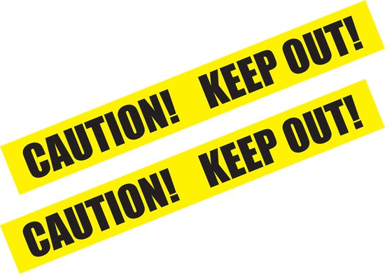 Foto: Markeerlint afzetlint 2x caution keep out 6m geel zwart kunststof