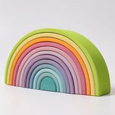 Houten regenboog - Pastelkleuren - 12 stuks - Open einde speelgoed - Educatief montessori speelgoed - Grimms style