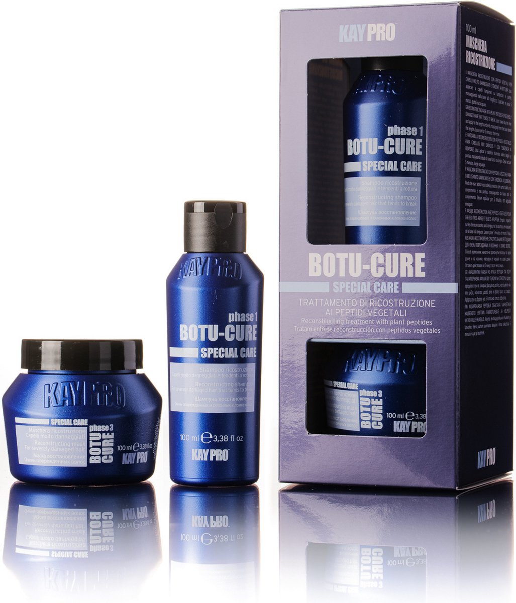 KayPro Kit Mini Size Botu-Cure 100 ml - Professionele Haarverzorging - Shampoo en Haarmasker voor Beschadigd Haar - Reisverpakking - Trave Size - Mini Shampoo - Geschenkset - Giftset