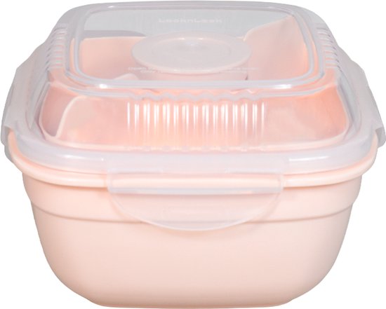 Lock&Lock Saladebox - Salade Lunchbox To Go - Salade To Go Salade To Go Lunchtrommel Lekvrij Met Verdeelvakjes 950 Ml Transparant Locknlock