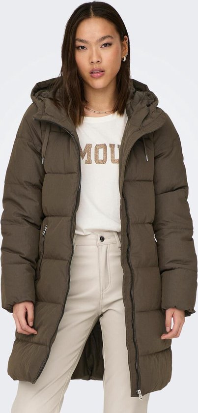ONLY Dames Onlwilla L/S Long Herringb Coat PNT Noos mantel, dark grey melange, M