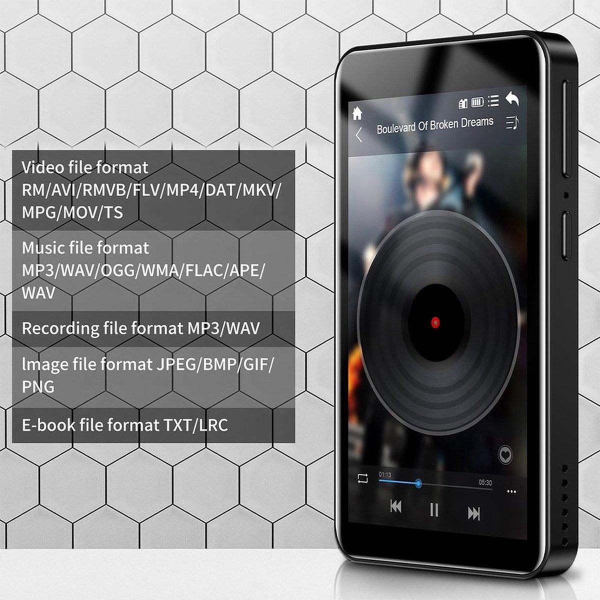 MP3 Player Bluetooth 64GB MP3 Player With Bluetooth 5.3 - With Speaker & FM Radio Touch Screen Music Player