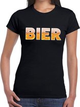 Bier tekst t-shirt zwart dames L