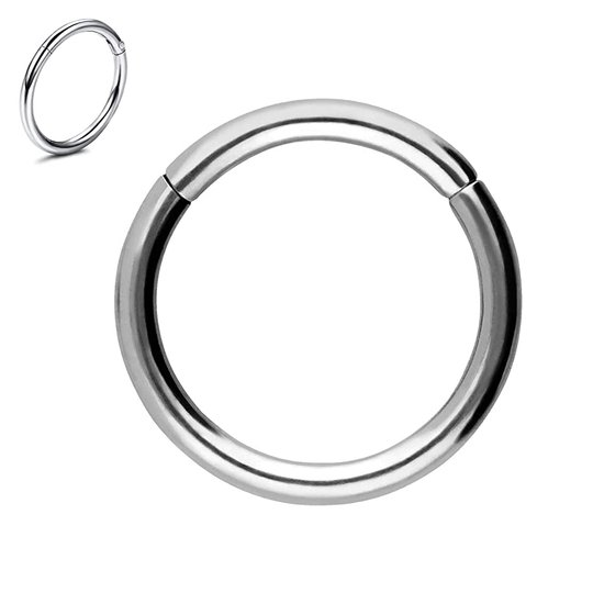 Titanium Piercing ring Zilver - 6 mm - Dikte 1.2mm piercing helix - piercing oor - ring piercing- Verpakt in luxe fluwelen envelop - Anti allergie piercing - Ringetje geschikt voor Helix, Tragus, Septum, Lip, Neus & wenkbrauw piercing-