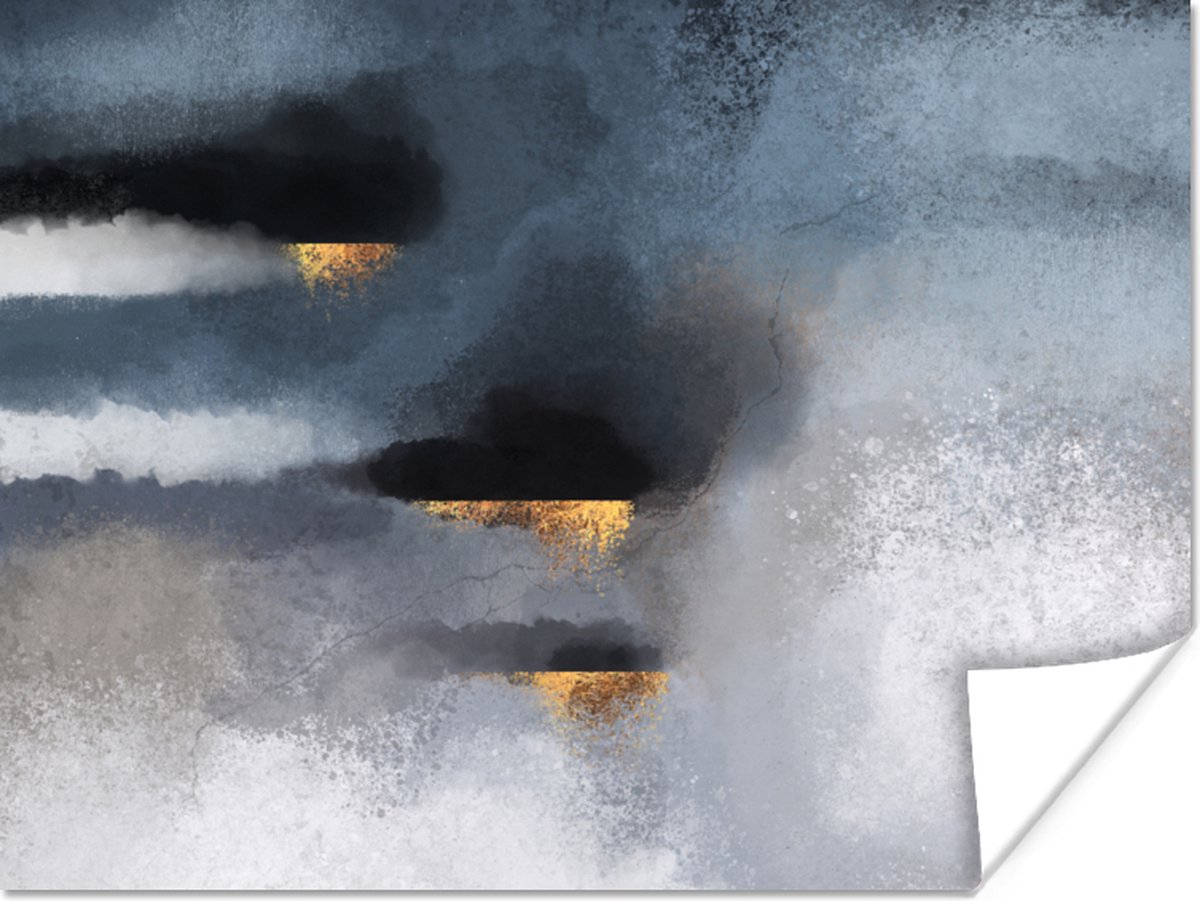 Poster Wolken - Gold - Abstract - 40x30 cm