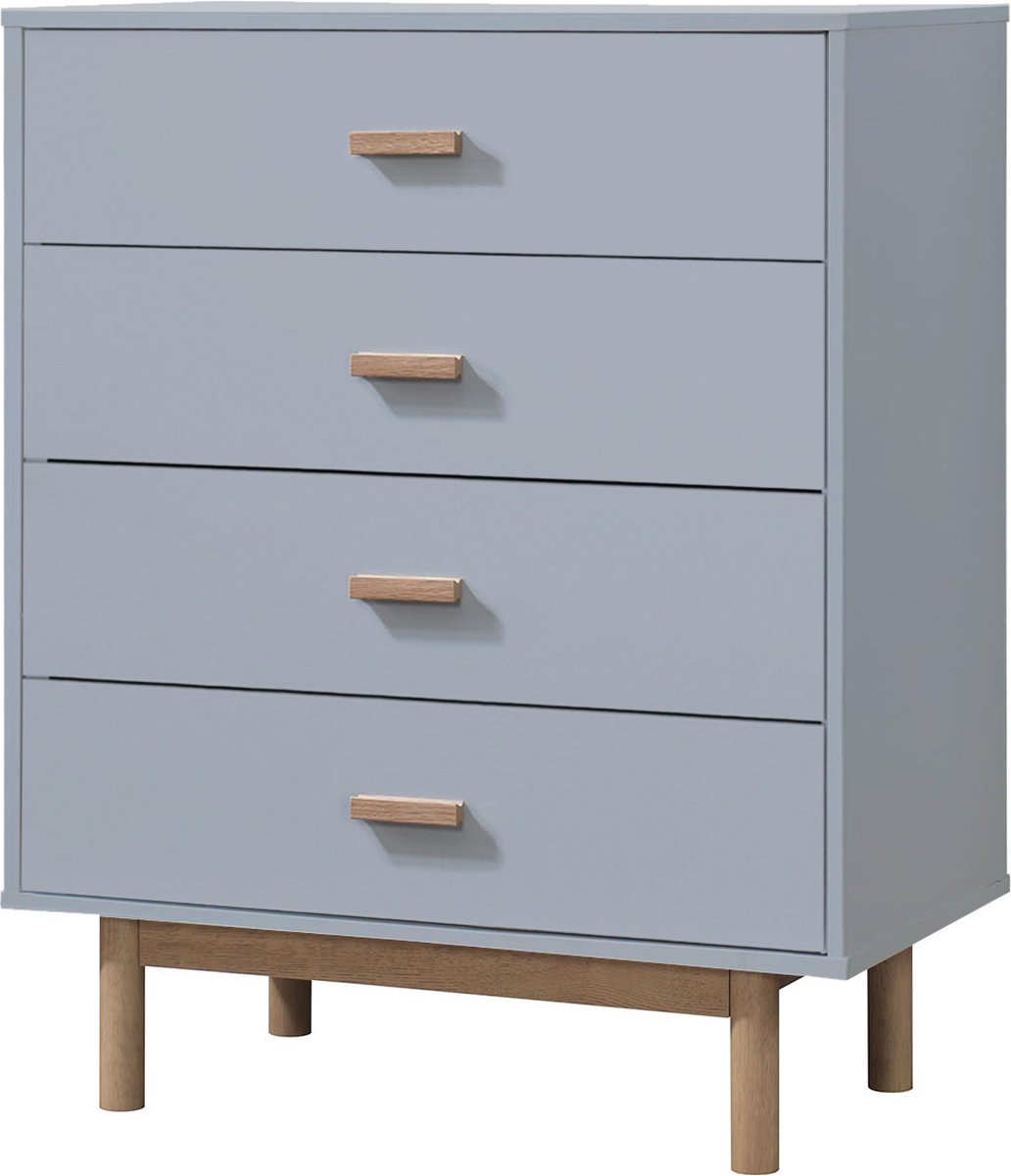 Melanie-Commode - 4-laden - Grijs Eikenlook