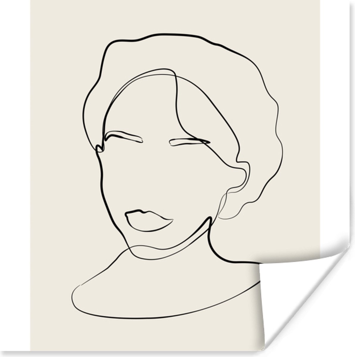 Poster Tekst - Quotes - Line art - Vrouwen - 75x75 cm