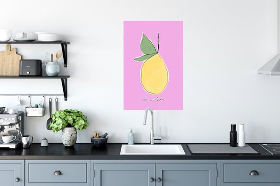 Affiche Citroen - Fruit - Pastel - 40x60 cm
