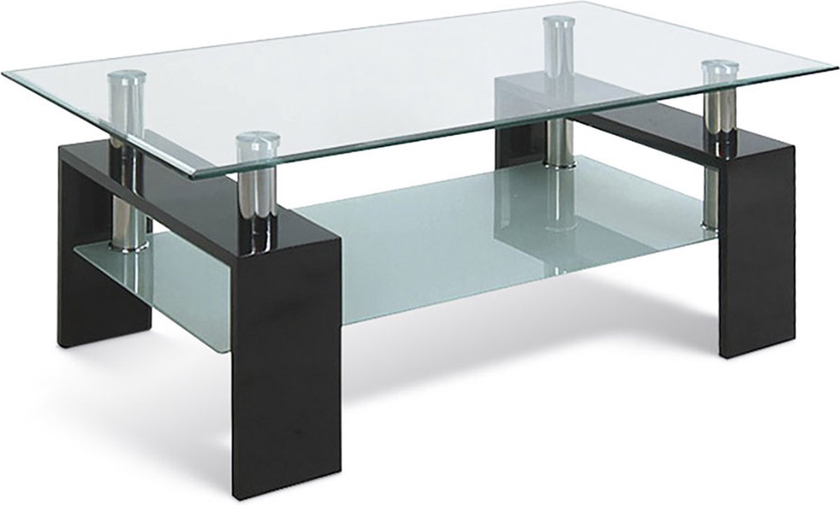 Salontafel Debby Zwart - Rechthoek - Hoogte 45 cm