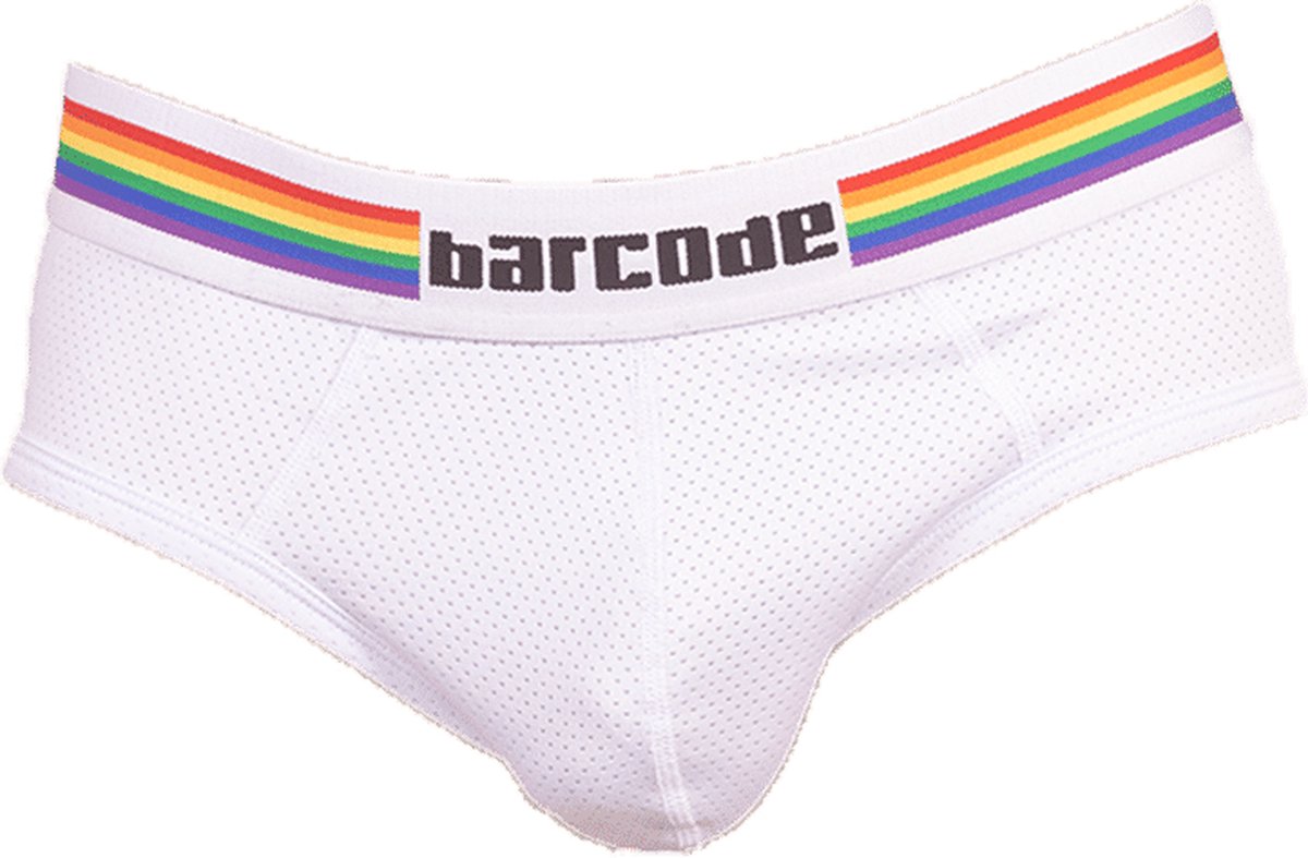Barcode Berlin Backless Brief Pride White - MAAT M - Heren Ondergoeds (erotisch) - Slip voor Mans (erotisch) - Mannen Mannen Slip