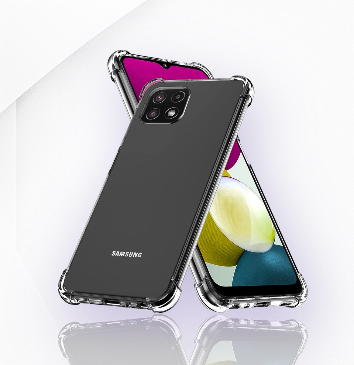Samsung Galaxy A22 4G Ultieme Shockproof Case! Ontdek de Transparante Luxe en Kracht Bescherming, Maximaal Stevig Hoesje van Premium Kwaliteit.