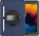 Phreeze Heavy Duty Tablethoes - Geschikt voor iPad 7/8/9 Generatie (10.2 inch) - 2019/2020/2021 - Extreme Bescherming - Standaard - Handvat - Handriem - Pencil vakje - Heavy Duty - Blauw