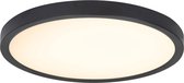 Plafondlamp Piatto | 1 lichts | zwart | kunststof / metaal | Ø 30,5 cm | hal lamp / slaapkamer lamp / keuken lamp / woonkamer lamp | modern design | ultra plat 2,5 cm
