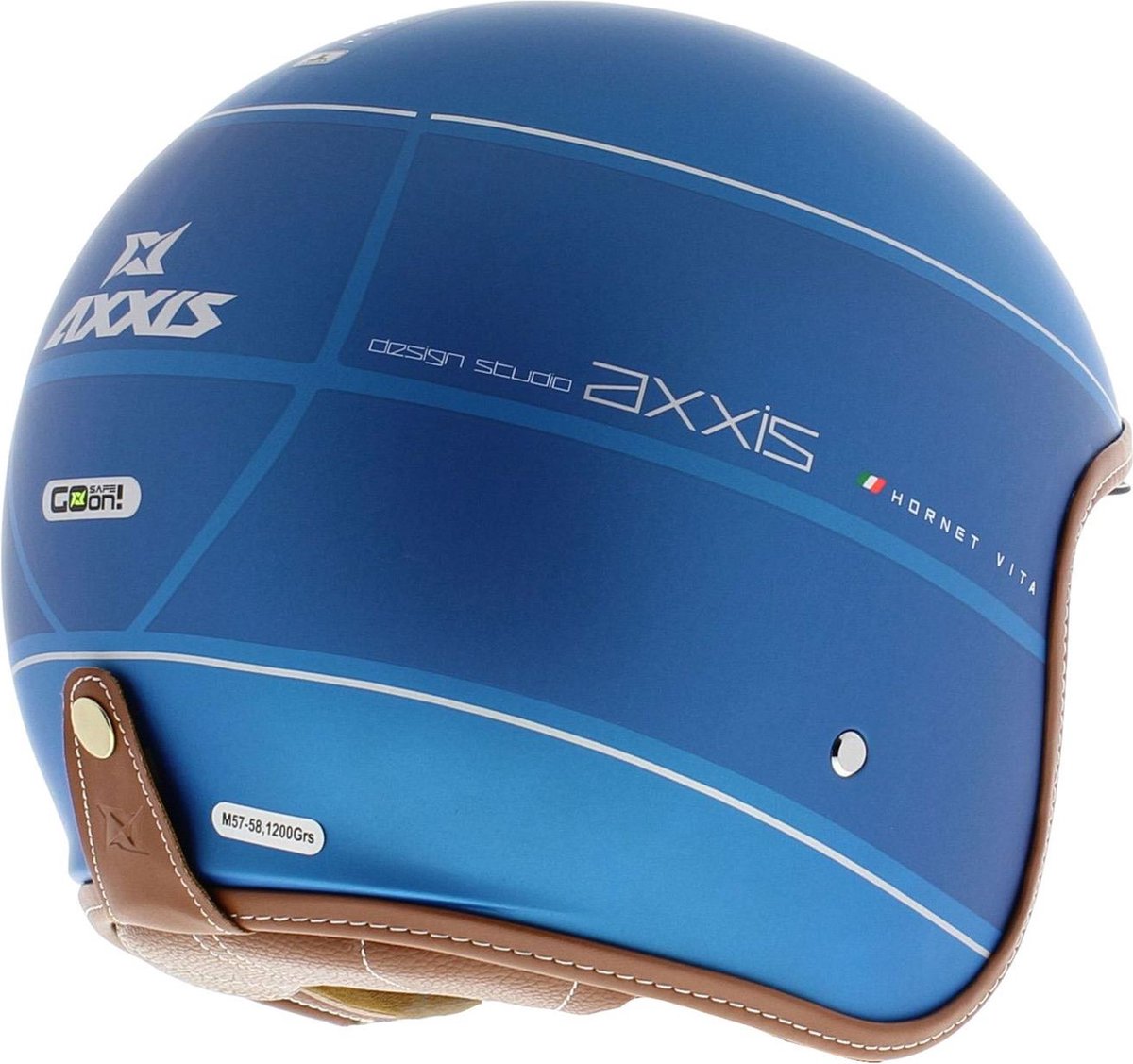Axxis Hornet SV jet helm Vita mat blauw S - Motor / Brommer / Scooter / Vespa – foto 5