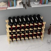 4-laags wijnrek, flessenrek voor 32 flessen, wijnhouder, natuurlijke massief houten wijnflesorganizer voor thuis, keuken, bar, BHEU-BY-WS4832M