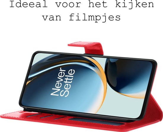OnePlus Nord CE 3 Lite Bookcase Case Cover Flip Case Book Cover - OnePlus Nord CE 3 Lite Case Book Case Cover - Rouge