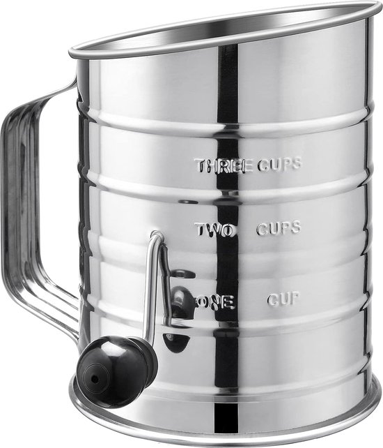 Tamiseur à farine en acier inoxydable, 5 tasses Tamiseur à farine en acier inoxydable, 5 tasses