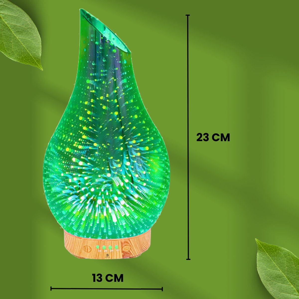 Recalma Glazen 3D Aroma Diffuser - Luchtbevochtiger - Etherische Olie Verstuiver - Geurverspreider - Aromadiffusers - 7 LED Kleuren — cadeau in Wonen & Interieur - foto 5