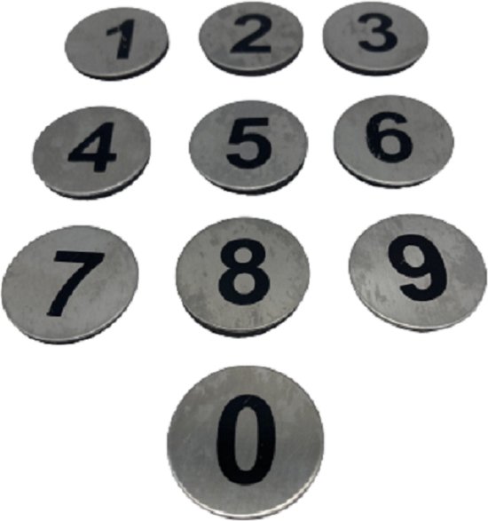 Magnetische Cijfers Rond 0 t/m 9 - Whiteboard Magneten - Koelkast Magneten - 2,5 cm