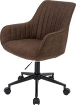 Bureaustoel MCW-J62, bureaustoel bureaustoel fauteuil, stof/textiel met armleuningen ~ bruin