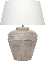 Keramiek tafellamp Midi Hampton | 1 lichts | zand / beige / creme | keramiek / stof | Ø 45 cm | 59 cm hoog | klassiek / landelijk / sfeervol design