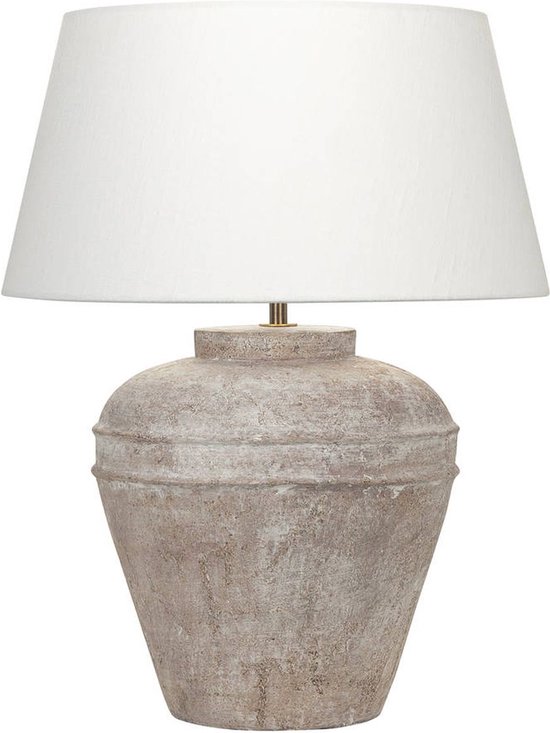 Lampe de table en céramique Midi Hampton | 1 lumière | sable / beige / crème | céramique/tissu | Ø 45 cm | 59 cm de haut | classique / rural / design attrayant