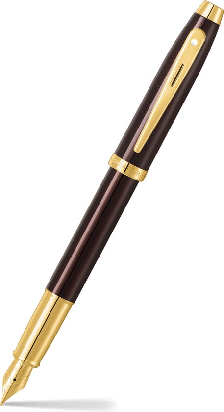 Sheaffer vulpen 100 - E9370 - M - coffee brown PVD gold - SF-E0937053